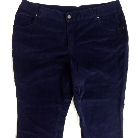 Lane Bryant Purple Velvet Straight Leg Jean Pants - Picture 2 of 11